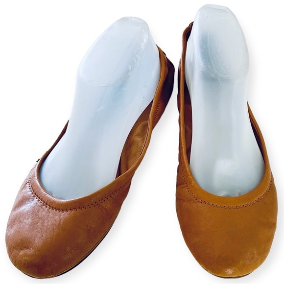 Tory Burch Size 9M shoes brown leather needs to paint a part slip - Picture 1 of 9